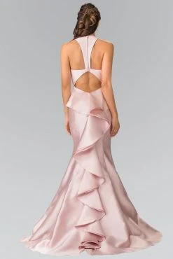 Formal Gowns Elizabeth K - GL2224 Chic V-Neck Mikado Mermaid Dress