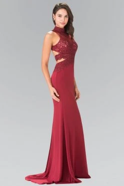 Elizabeth K - GL2225 Bead Embellished High Neck Sheath Gown Formal Gowns 10 Elizabeth K - GL2225 Bead Embellished High Neck Sheath Gown Formal Gowns