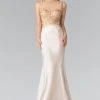 Formal Gowns Elizabeth K - GL2226 Embroidered High Neck Trumpet Gown