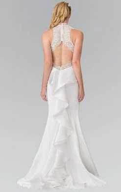 Elizabeth K - GL2227 Embellished High Neck Mikado Trumpet Dress Formal Gowns 10 Elizabeth K - GL2227 Embellished High Neck Mikado Trumpet Dress Formal Gowns