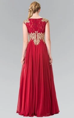 Formal Gowns Elizabeth K - GL2228 Embellished Bateau Chiffon A-Line Dress 12 Formal Gowns Elizabeth K - GL2228 Embellished Bateau Chiffon A-Line Dress