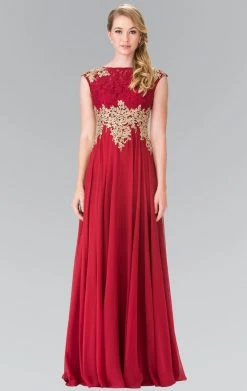Formal Gowns Elizabeth K - GL2228 Embellished Bateau Chiffon A-Line Dress 11 Formal Gowns Elizabeth K - GL2228 Embellished Bateau Chiffon A-Line Dress
