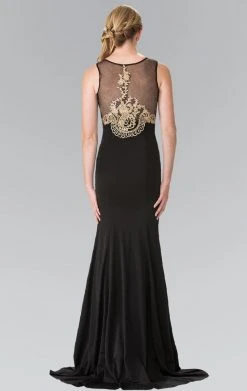 Formal Gowns Elizabeth K - GL2230 Embroidered Bateau Neck Jersey Trumpet Dress 12 Formal Gowns Elizabeth K - GL2230 Embroidered Bateau Neck Jersey Trumpet Dress