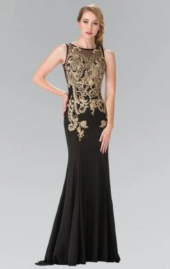 Formal Gowns Elizabeth K - GL2230 Embroidered Bateau Neck Jersey Trumpet Dress 11 Formal Gowns Elizabeth K - GL2230 Embroidered Bateau Neck Jersey Trumpet Dress