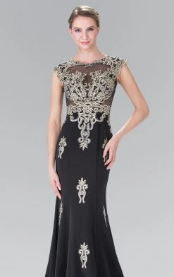 Formal Gowns Elizabeth K - GL2233 Embellished High Neck Jersey Trumpet Dress