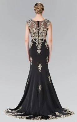 Formal Gowns Elizabeth K - GL2233 Embellished High Neck Jersey Trumpet Dress