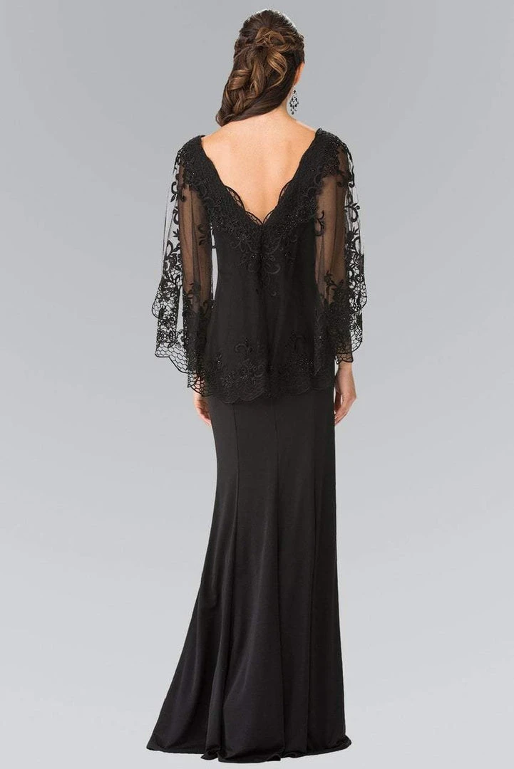 Elizabeth K - GL2235 Embroidered V-Neck Sheath Gown 4 Elizabeth K - GL2235 Embroidered V-Neck Sheath Gown