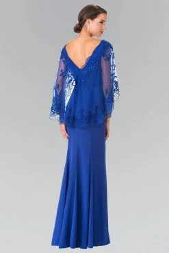 Elizabeth K - GL2235 Embroidered V-Neck Sheath Gown 9 Elizabeth K - GL2235 Embroidered V-Neck Sheath Gown