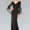 Elizabeth K - GL2235 Embroidered V-Neck Sheath Gown 1 Elizabeth K - GL2235 Embroidered V-Neck Sheath Gown
