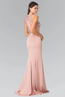 Elizabeth K - GL2237 Bead Embellished Halter Neck Gown Formal Gowns 9 Elizabeth K - GL2237 Bead Embellished Halter Neck Gown Formal Gowns