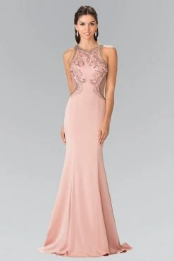 Elizabeth K - GL2237 Bead Embellished Halter Neck Gown Formal Gowns 8 Elizabeth K - GL2237 Bead Embellished Halter Neck Gown Formal Gowns