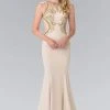 Elizabeth K - GL2237 Bead Embellished Halter Neck Gown Formal Gowns