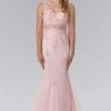 Elizabeth K - GL2240 Laced V-Neck Trumpet Gown