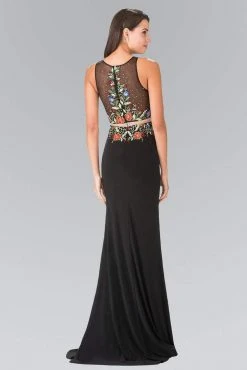 Formal Gowns Elizabeth K - GL2241 Mock Two-Piece With Embroidery Evening Gown