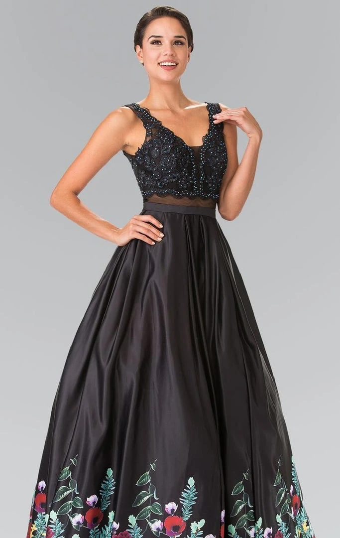 Elizabeth K - GL2251 Sparkling V-Neck Long Dress 5 Elizabeth K - GL2251 Sparkling V-Neck Long Dress