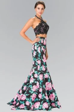 Elizabeth K - GL2259 Two-Piece Halter Mermaid Gown Formal Gowns