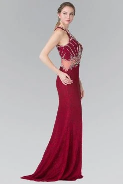Formal Gowns Elizabeth K - GL2275 Halter Embellished Long Dress