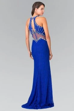 Formal Gowns Elizabeth K - GL2275 Halter Embellished Long Dress