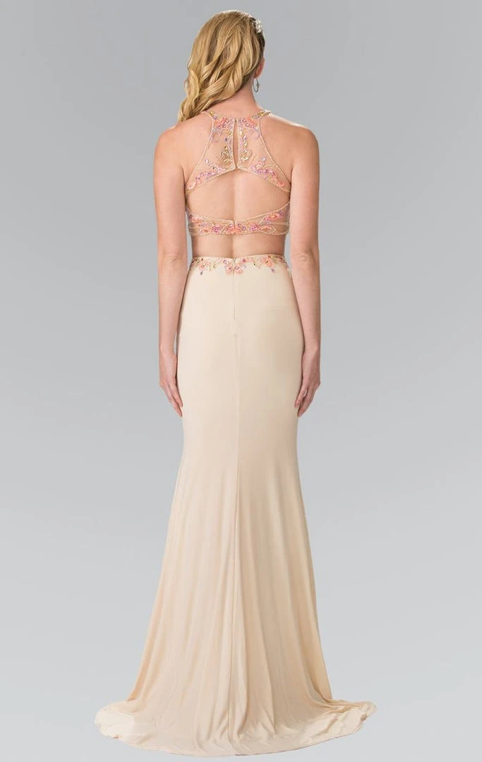 Elizabeth K - GL2277 Beaded Halter Neck Rome Jersey Trumpet Gown 8 Elizabeth K - GL2277 Beaded Halter Neck Rome Jersey Trumpet Gown