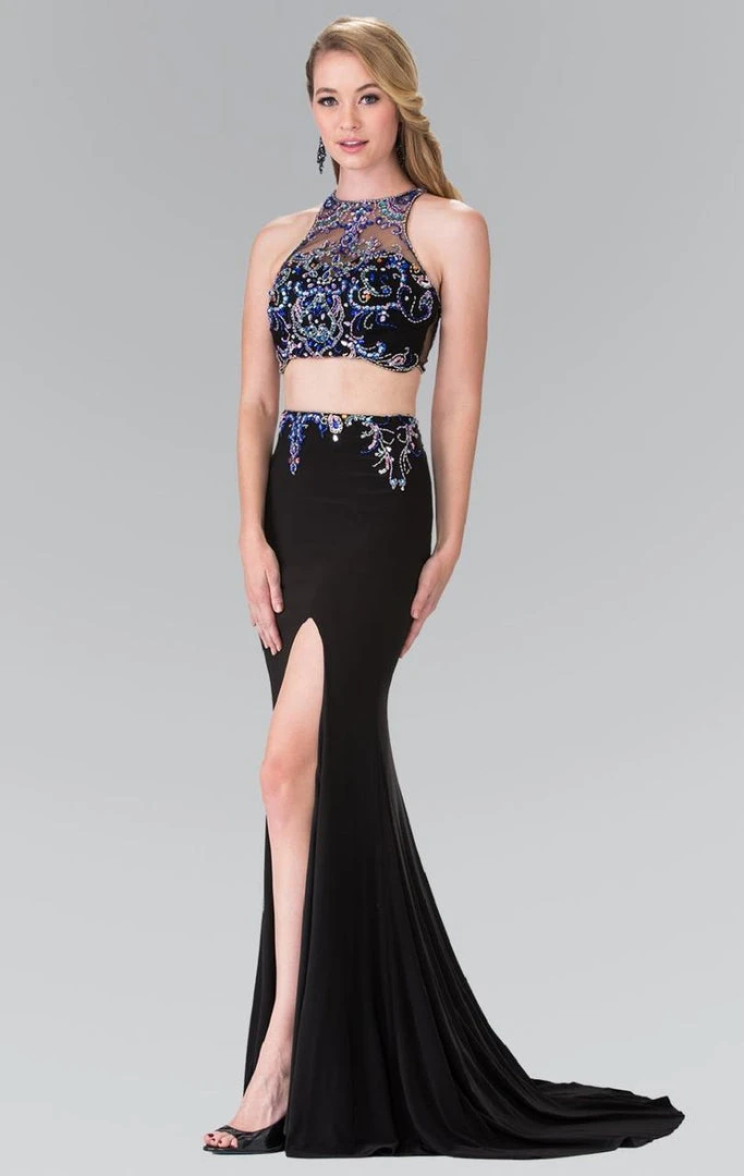 Elizabeth K - GL2277 Beaded Halter Neck Rome Jersey Trumpet Gown 3 Elizabeth K - GL2277 Beaded Halter Neck Rome Jersey Trumpet Gown