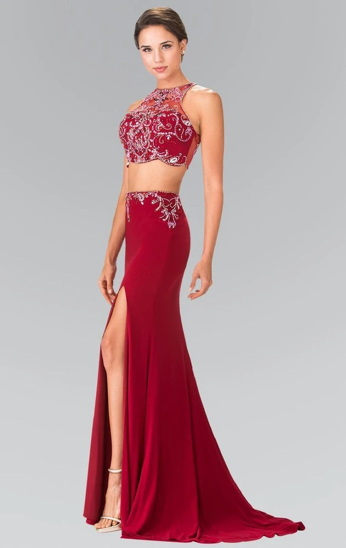 Elizabeth K - GL2277 Beaded Halter Neck Rome Jersey Trumpet Gown 5 Elizabeth K - GL2277 Beaded Halter Neck Rome Jersey Trumpet Gown