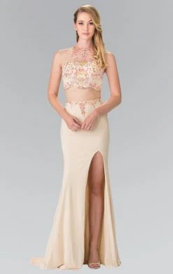 Elizabeth K - GL2277 Beaded Halter Neck Rome Jersey Trumpet Gown 12 Elizabeth K - GL2277 Beaded Halter Neck Rome Jersey Trumpet Gown