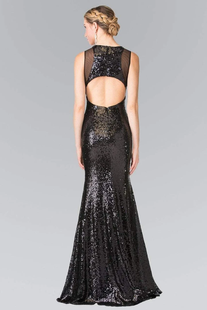 Elizabeth K - GL2292 Sequined Illusion Panel Sheath Gown 6 Elizabeth K - GL2292 Sequined Illusion Panel Sheath Gown