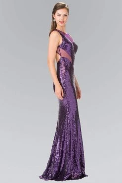Elizabeth K - GL2292 Sequined Illusion Panel Sheath Gown 11 Elizabeth K - GL2292 Sequined Illusion Panel Sheath Gown