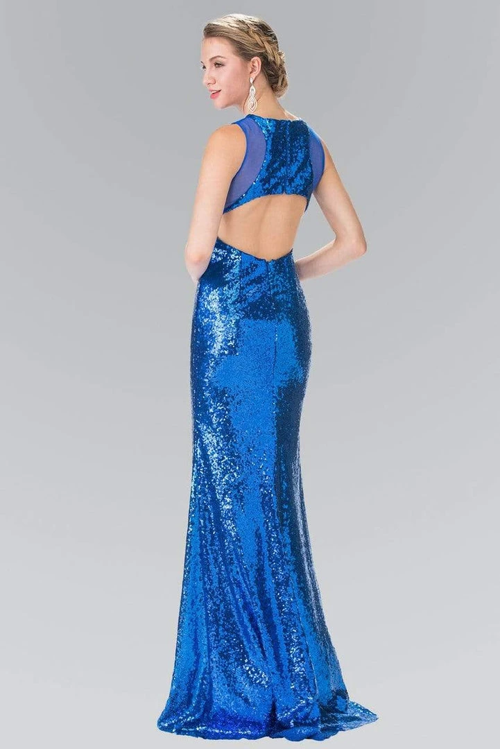 Elizabeth K - GL2292 Sequined Illusion Panel Sheath Gown 8 Elizabeth K - GL2292 Sequined Illusion Panel Sheath Gown