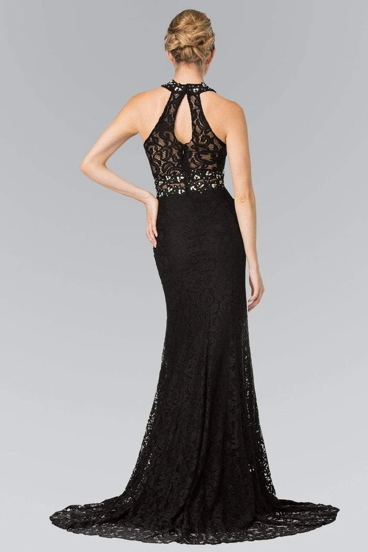 Formal Gowns Elizabeth K - GL2297 Beads Embellished High-Neck Lace Dress 4 Formal Gowns Elizabeth K - GL2297 Beads Embellished High-Neck Lace Dress