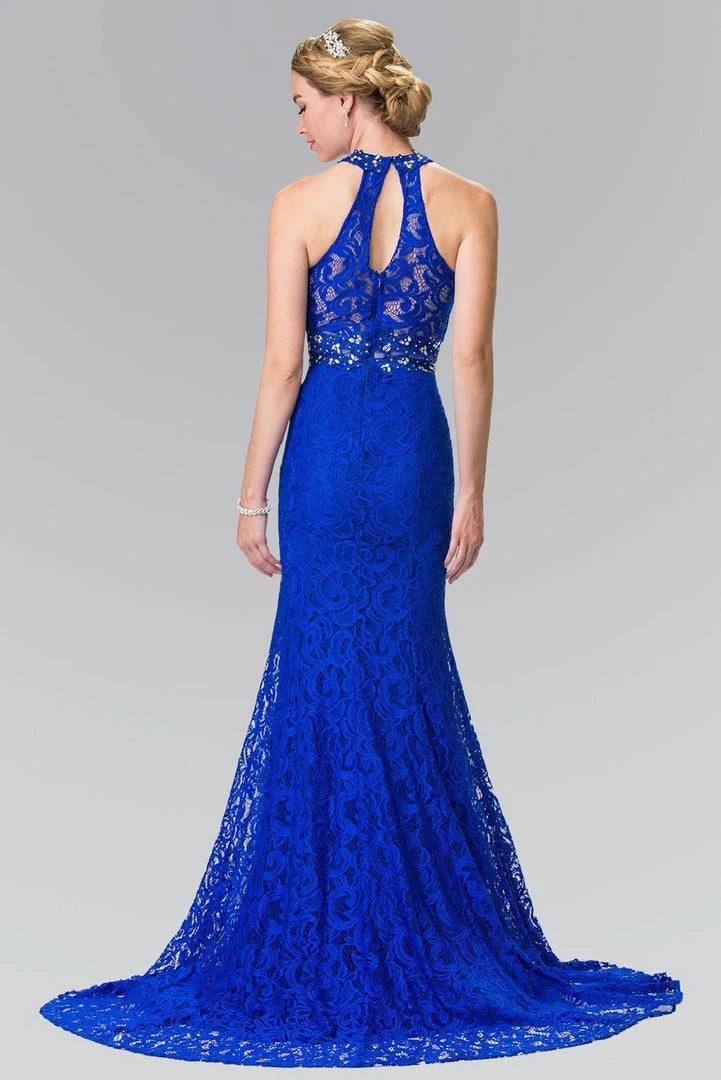 Formal Gowns Elizabeth K - GL2297 Beads Embellished High-Neck Lace Dress 10 Formal Gowns Elizabeth K - GL2297 Beads Embellished High-Neck Lace Dress
