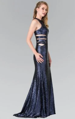Elizabeth K - GL2299 Long Dress With Side Cut Outs