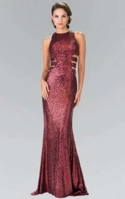 Elizabeth K - GL2299 Long Dress With Side Cut Outs