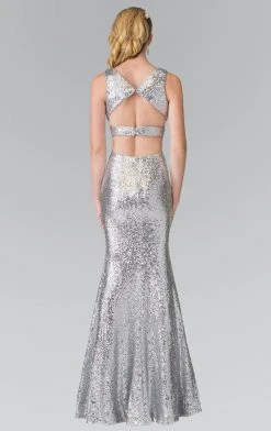 Formal Gowns Elizabeth K - GL2300 V-Neck Long Dress With Slit