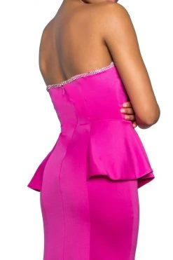 Elizabeth K - GL2304 Strapless Peplum Long Dress 15 Elizabeth K - GL2304 Strapless Peplum Long Dress