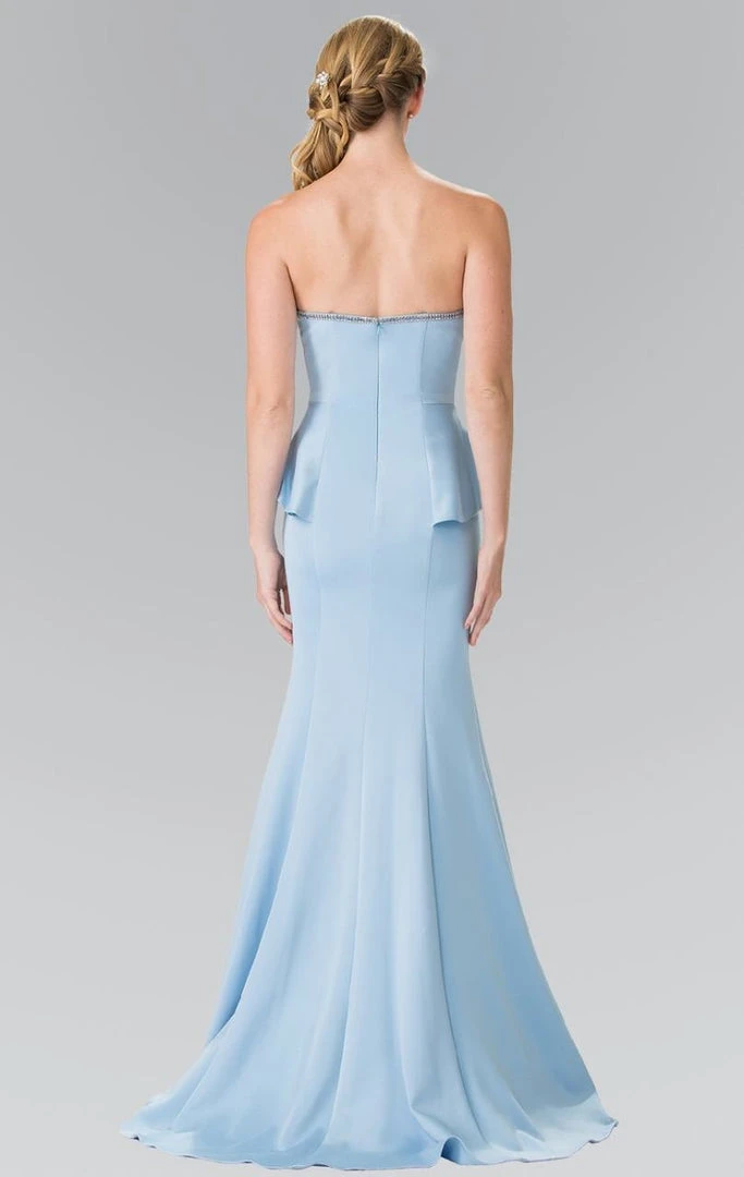 Elizabeth K - GL2304 Strapless Peplum Long Dress 5 Elizabeth K - GL2304 Strapless Peplum Long Dress