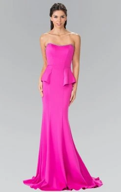 Elizabeth K - GL2304 Strapless Peplum Long Dress 12 Elizabeth K - GL2304 Strapless Peplum Long Dress