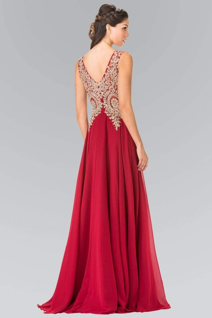 Elizabeth K - GL2311 Intricate Lace V-Neck A-Line Gown 8 Elizabeth K - GL2311 Intricate Lace V-Neck A-Line Gown
