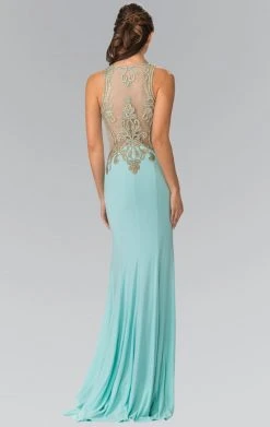 Elizabeth K - GL2321 Halter Long Gown With Side Cut Outs Formal Gowns