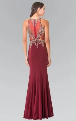 Elizabeth K - GL2329 Embellished Halter Long Gown