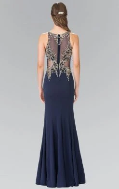 Elizabeth K - GL2329 Embellished Halter Long Gown