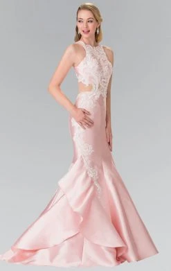 Elizabeth K - GL2356 Halter Ruffled Mermaid Gown Formal Gowns