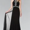 Elizabeth K - GL2358 Beaded Halter Long Gown