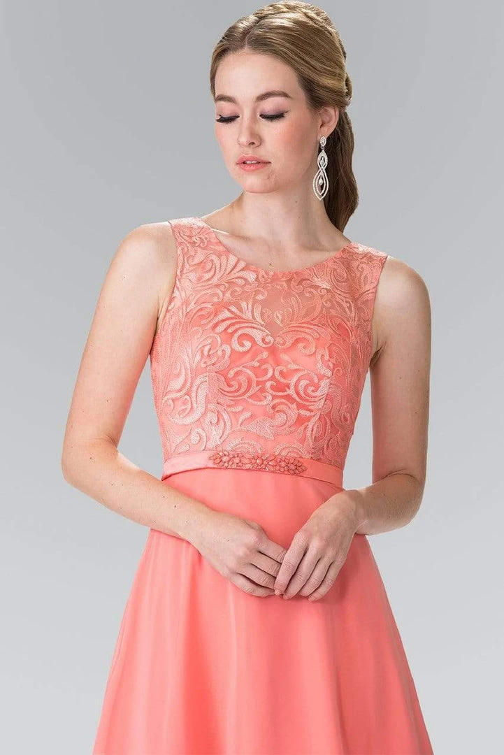 Elizabeth K - GL2364 Embroidered Illusion Top Chiffon A Line Dress Formal Gowns 7 Elizabeth K - GL2364 Embroidered Illusion Top Chiffon A Line Dress Formal Gowns