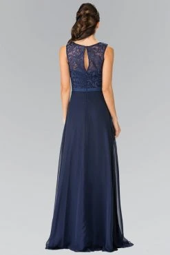 Elizabeth K - GL2364 Embroidered Illusion Top Chiffon A Line Dress Formal Gowns 27 Elizabeth K - GL2364 Embroidered Illusion Top Chiffon A Line Dress Formal Gowns