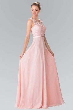 Elizabeth K - GL2364 Embroidered Illusion Top Chiffon A Line Dress Formal Gowns 23 Elizabeth K - GL2364 Embroidered Illusion Top Chiffon A Line Dress Formal Gowns