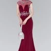 Elizabeth K - GL2426 Cap Sleeve Bejeweled High Neck Trumpet Gown 2 Elizabeth K - GL2426 Cap Sleeve Bejeweled High Neck Trumpet Gown