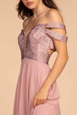 Elizabeth K - GL2527 Jeweled Bodice Plunging Off Shoulder Gown Formal Gowns 12 Elizabeth K - GL2527 Jeweled Bodice Plunging Off Shoulder Gown Formal Gowns