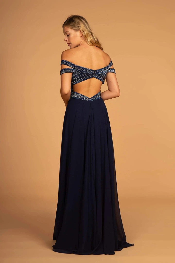 Elizabeth K - GL2527 Jeweled Bodice Plunging Off Shoulder Gown Formal Gowns 8 Elizabeth K - GL2527 Jeweled Bodice Plunging Off Shoulder Gown Formal Gowns