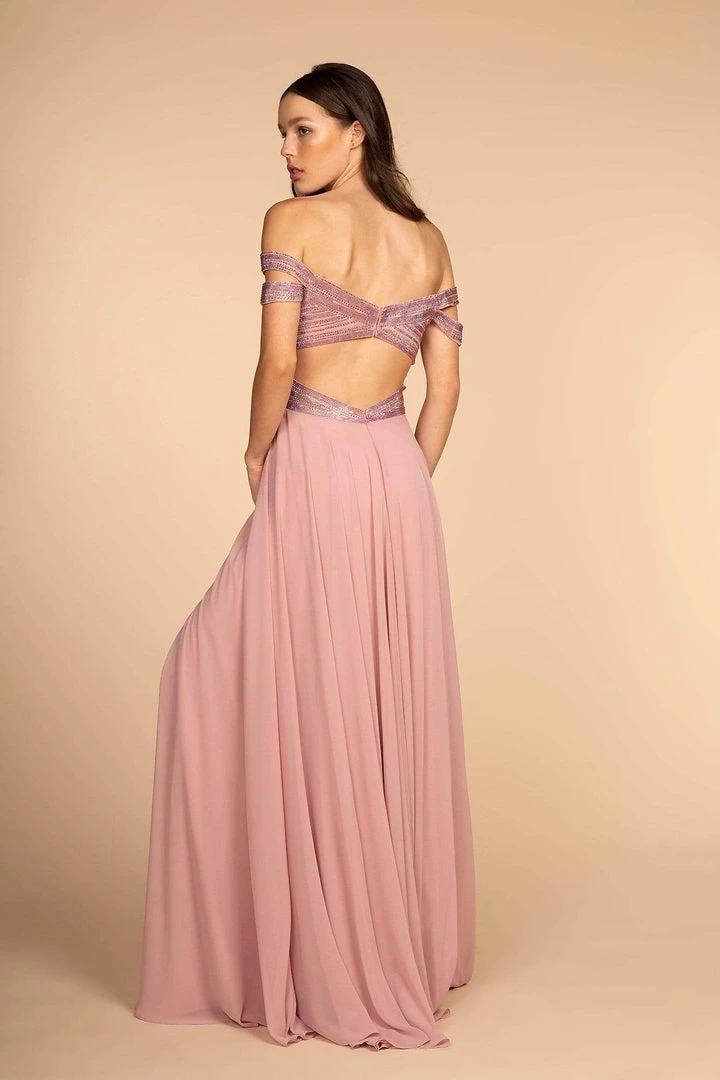 Elizabeth K - GL2527 Jeweled Bodice Plunging Off Shoulder Gown Formal Gowns 4 Elizabeth K - GL2527 Jeweled Bodice Plunging Off Shoulder Gown Formal Gowns